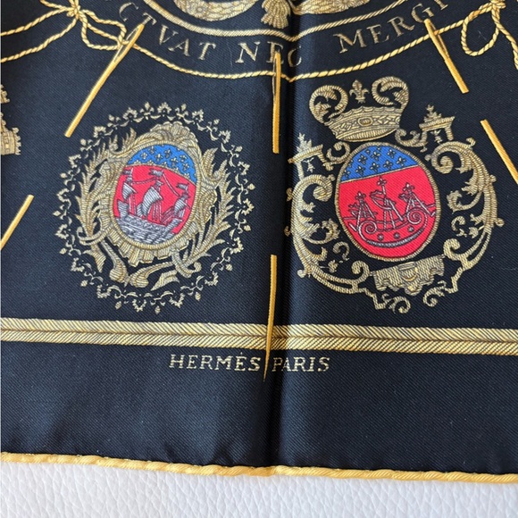 Hermes Les Armes De Paris Silk Scarf with Bag - Picture 3 of 4